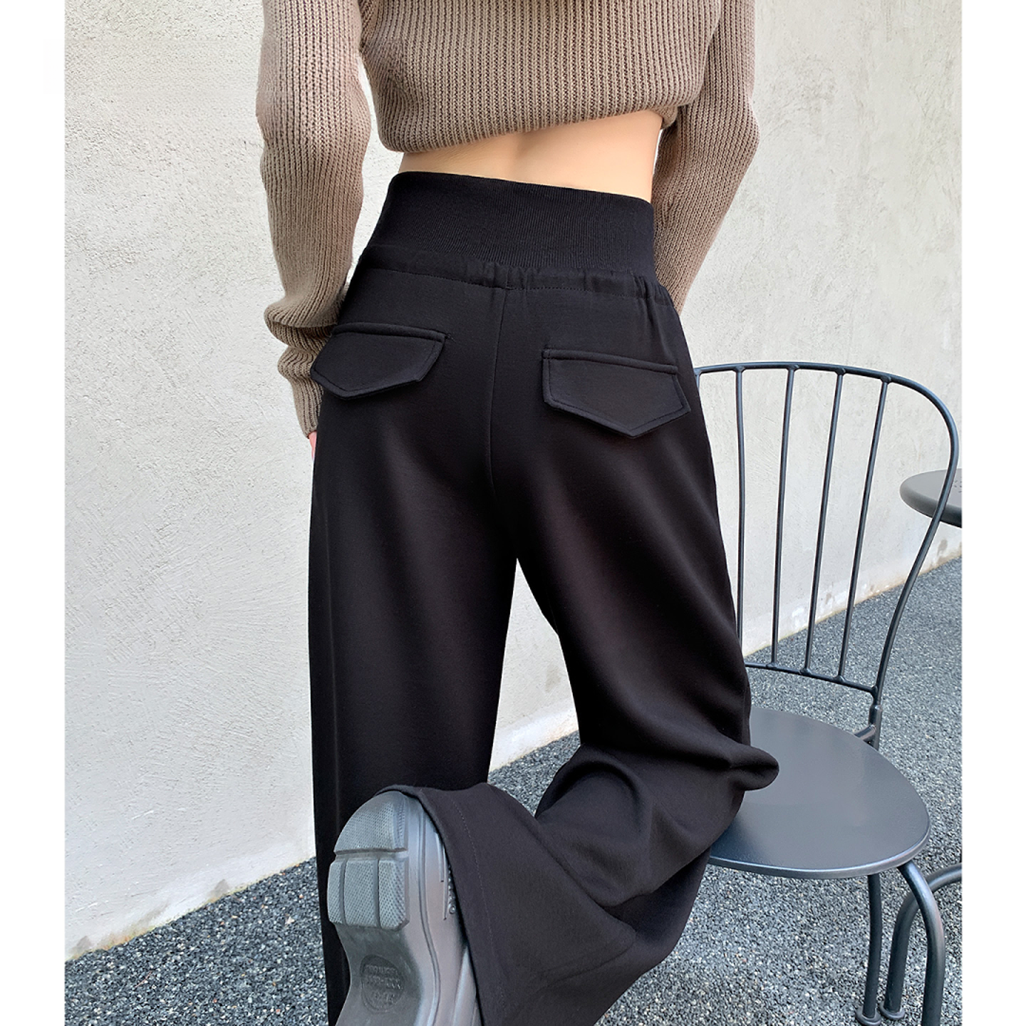 加绒卫裤女款爆款2025新款秋冬加绒加厚阔腿裤高腰垂感直筒休闲裤