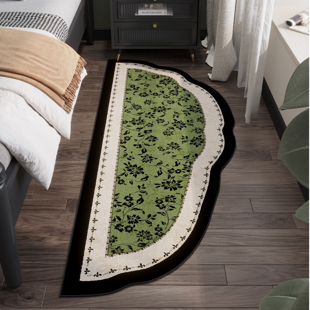 达人专属防水客厅地毯圈绒异形不规则碎花地毯地毯卧室复古法式