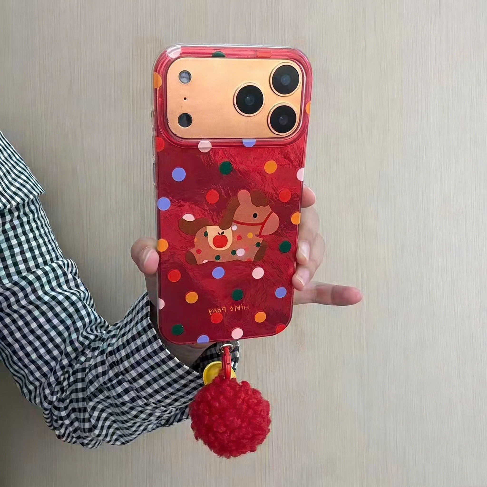 彩色波点小马冰川纹适用iPhone17pro大孔手机壳华为vivoppo小米17