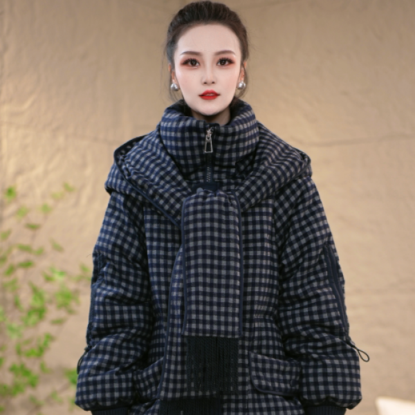 冬季围巾连帽通勤百搭经典时尚保暖白鸭绒羽绒服M-XL