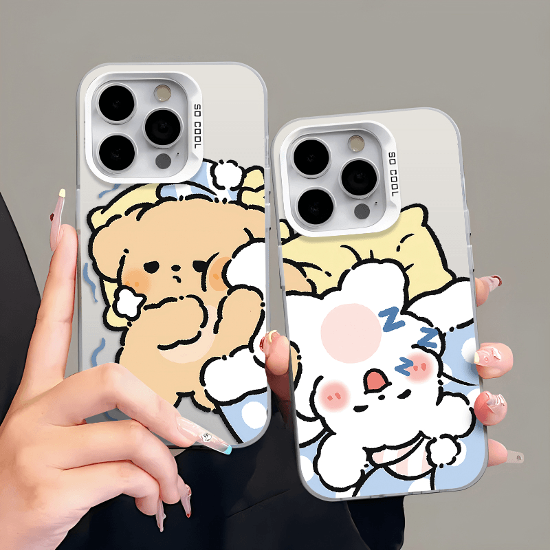 呼呼大睡小狗手机壳适用于苹果15华为oppo荣耀vivo红米小米镭射硬