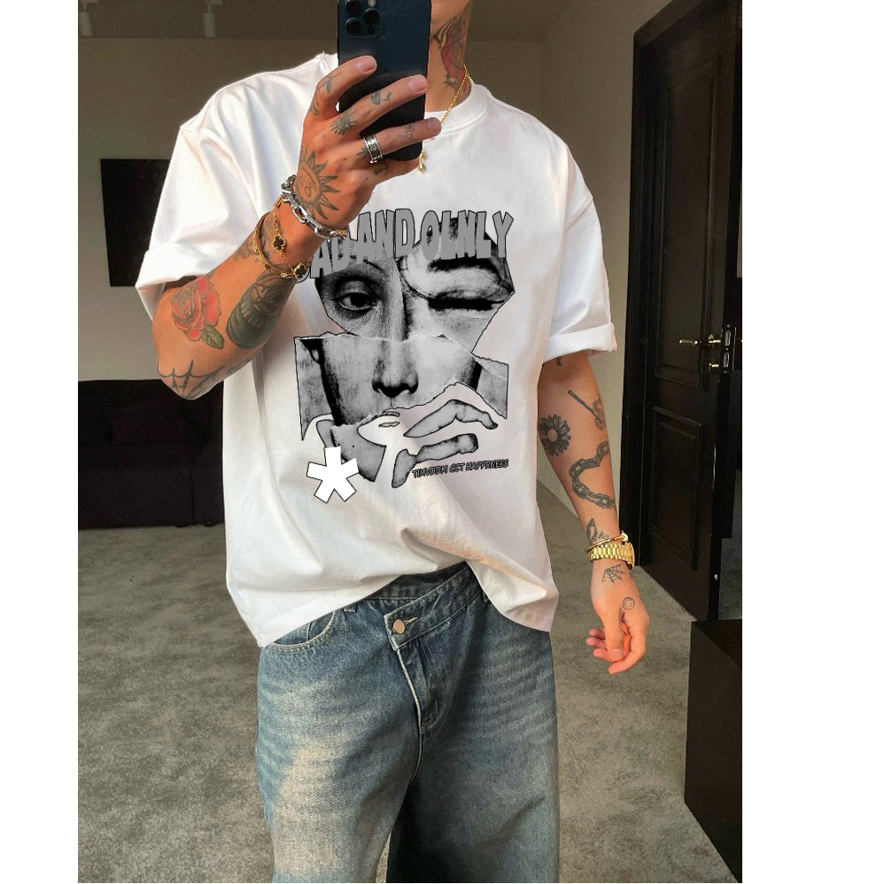 重磅280g欧美风痞帅潮牌短袖男款美式复古宽松国潮t恤纯棉上衣