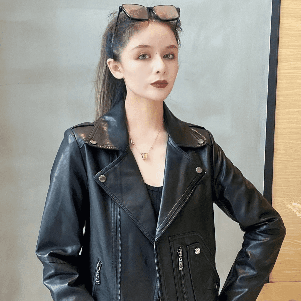 皮衣外套春季修身皮夹克时尚韩版短款修身显瘦机车皮外套A111