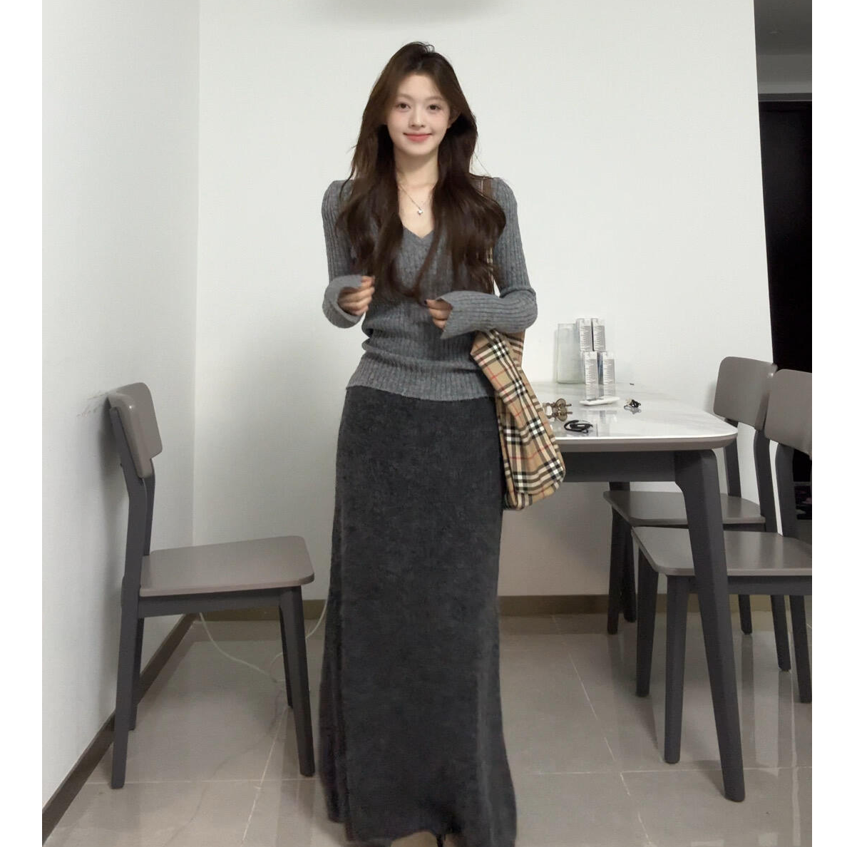 2025秋冬女装富家千金流行一整套洋气毛衣裙子套装气质小众两件套