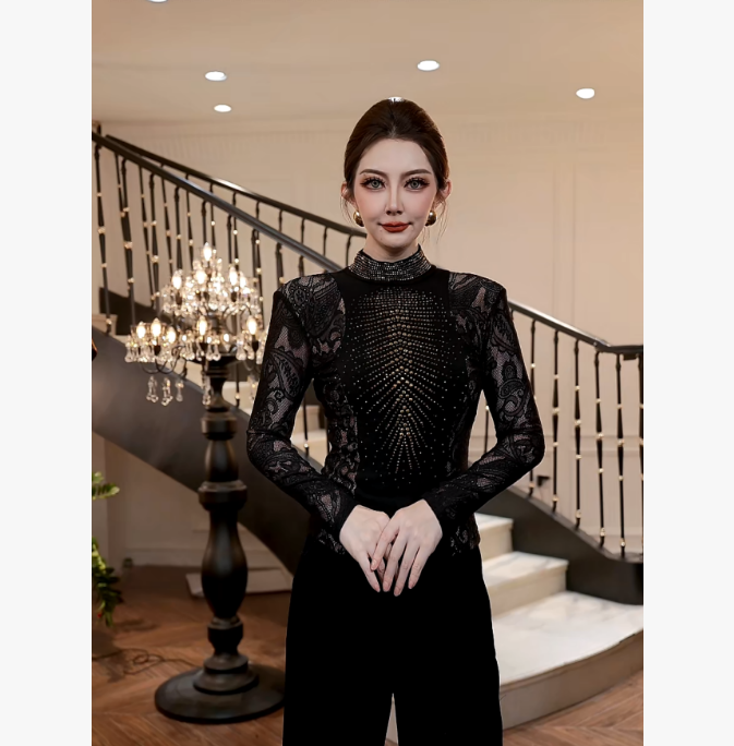 【FUNANI】 蕾丝显瘦轻奢法式高级重工原创设计感针织衫  X2530975A