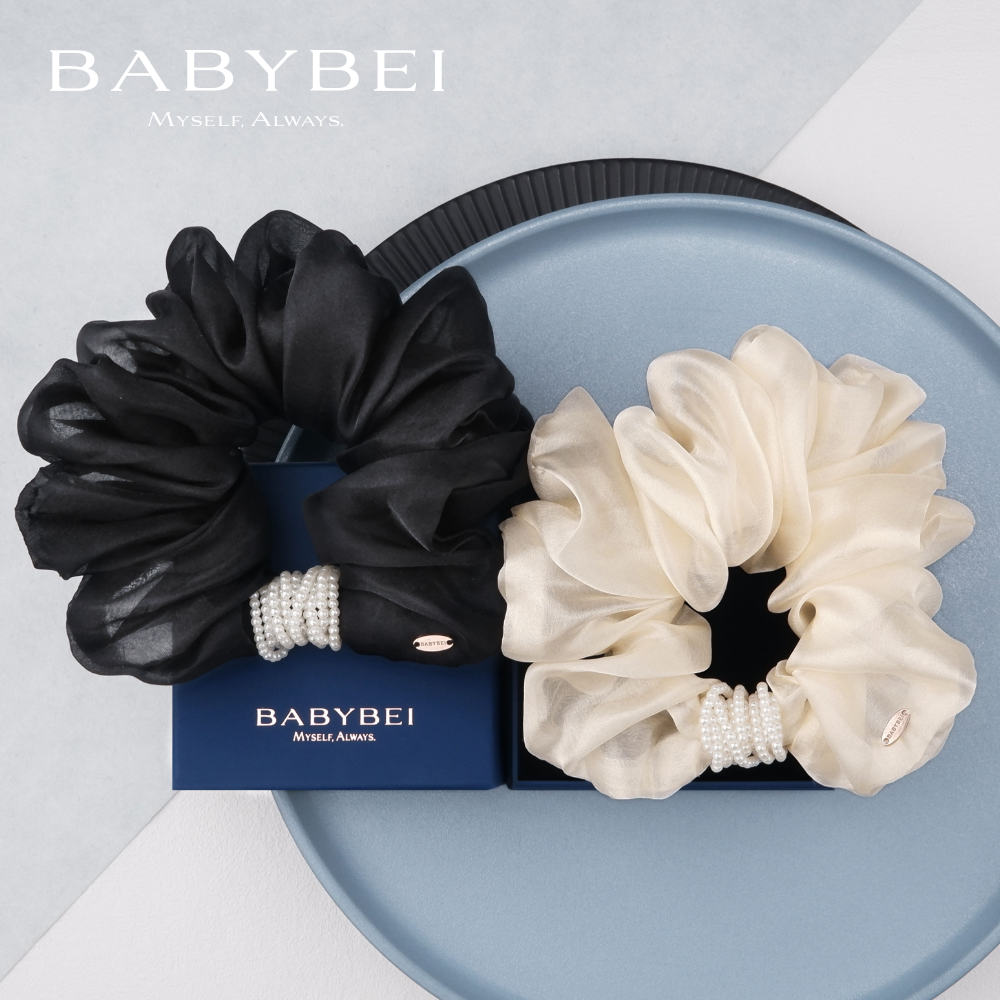 BABYBEI/初贝纱纱高亮珠大肠发圈极简多串珠优雅气质甜美百搭时尚