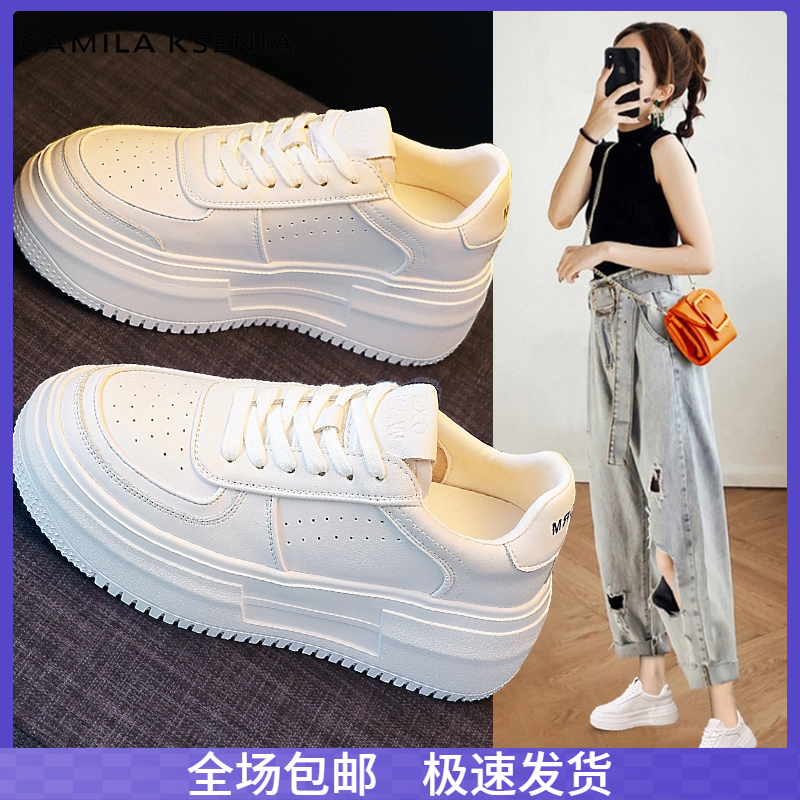 官网小c&k旗舰店2025今年流行鞋子时尚百搭休闲鞋厚底潮牌小白鞋