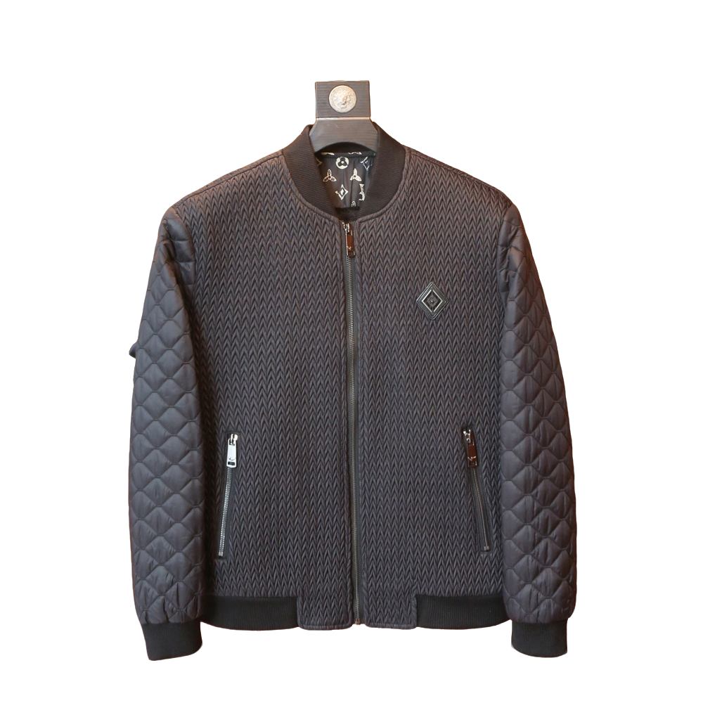 卡因耶查秋冬季保暖加绒棉衣外套男士拼接袖子棒球领时尚休闲外套