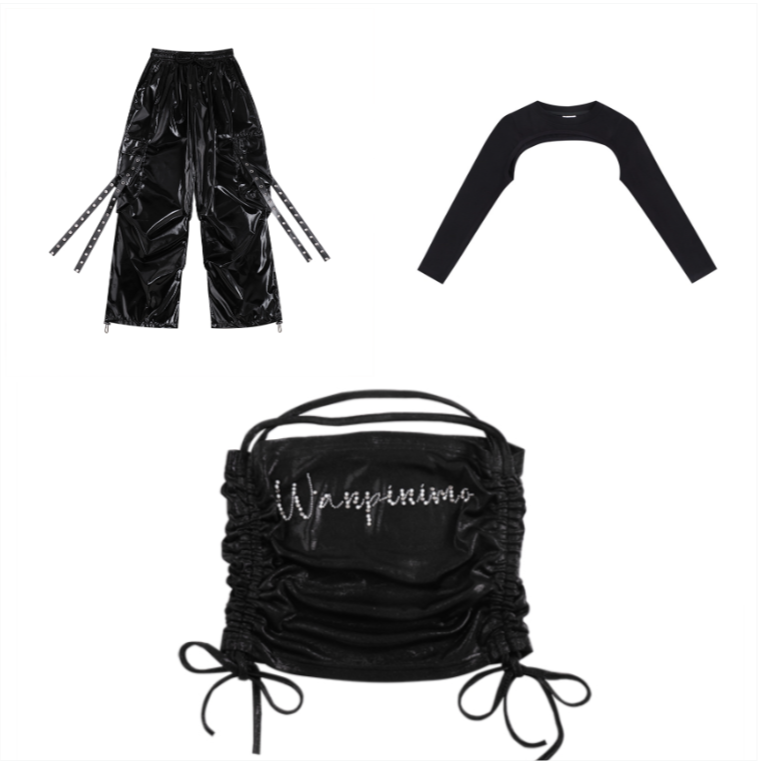 儿童爵士舞女童服装少儿街舞嘻哈舞台衣服走秀时装潮酷爵士舞服装