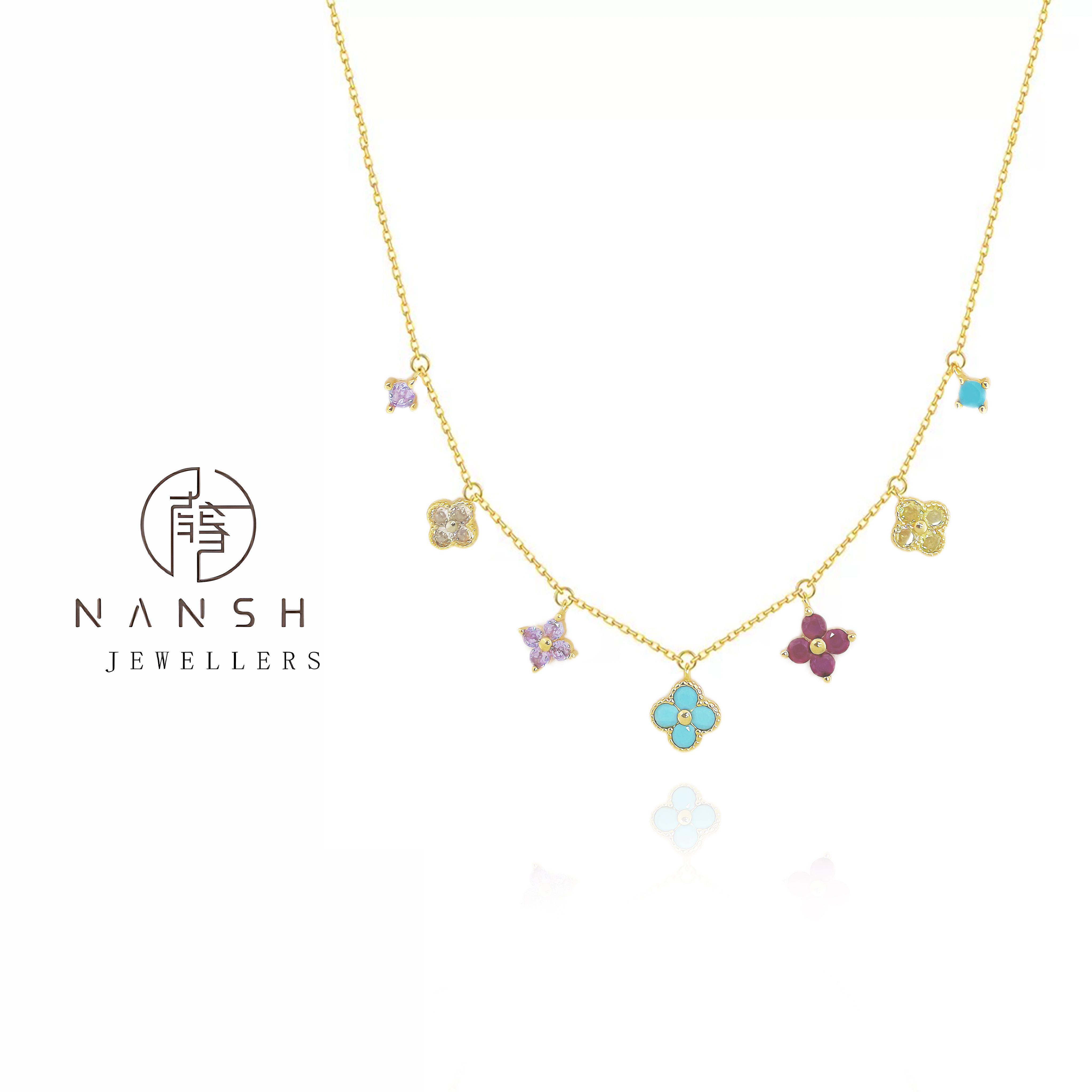 NANSHE/南奢 轻奢小众彩色花朵项链L1148