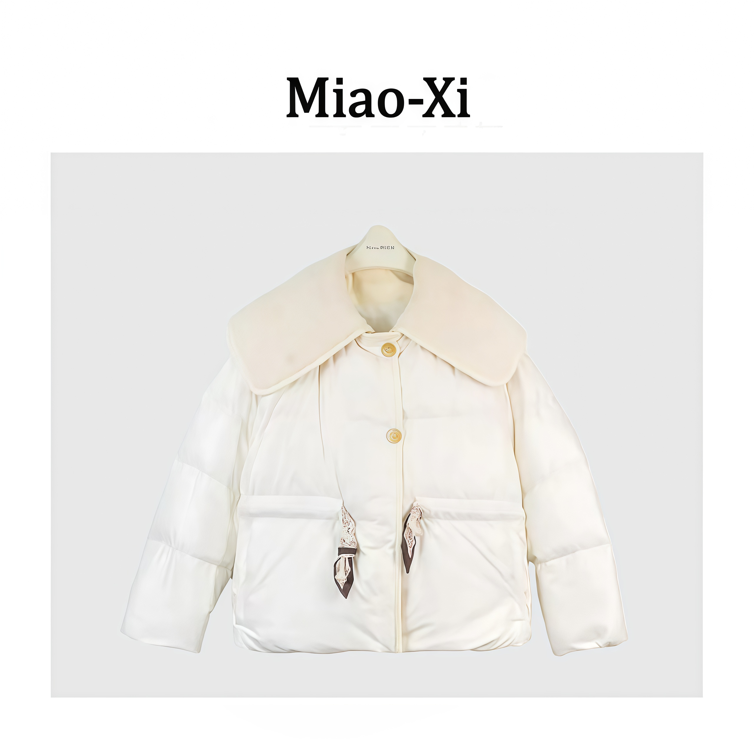 妙兮·LL冬季新款时尚百搭宽松设计款拼接毛毛领羽绒服*20253091