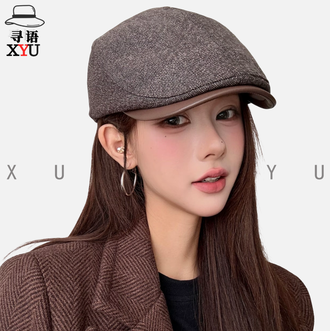 寻语帽子女秋冬款时髦前进帽2025新款爆款贝雷帽服饰配件漂亮洋气