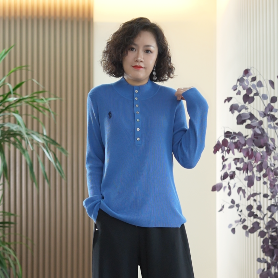 刺绣动物绵羊毛桑蚕丝针织衫女大码弹力百搭保暖显瘦秋季上衣T恤