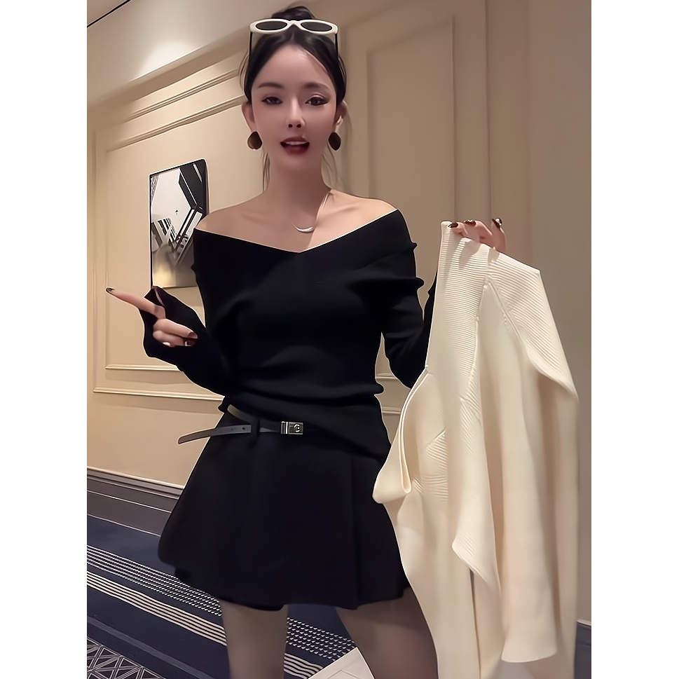 法式时尚高级设计感针织衫女春秋季2026新款减龄长袖洋气上衣