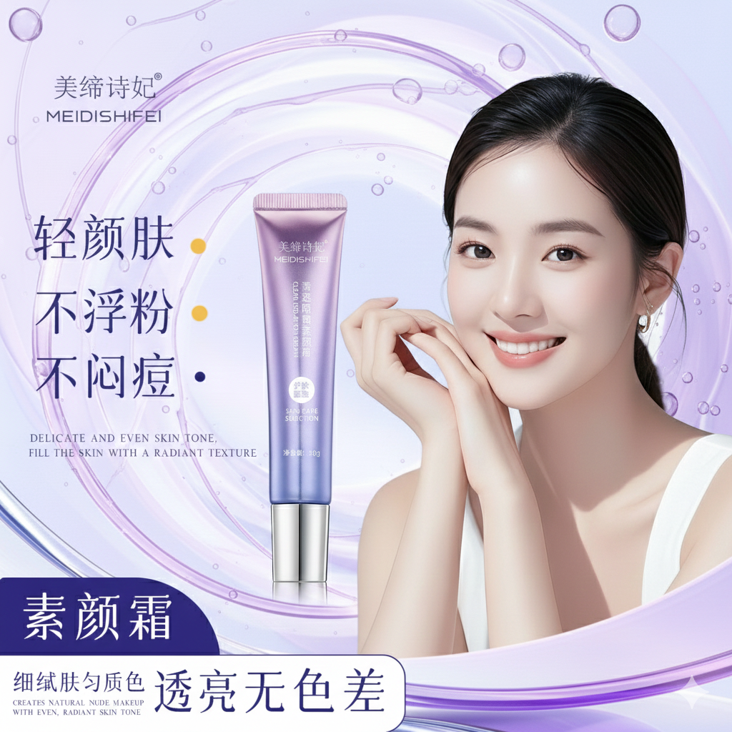 素颜霜滋润保湿提亮滋养修护清爽水润护肤紧致补水美肤清透三合一