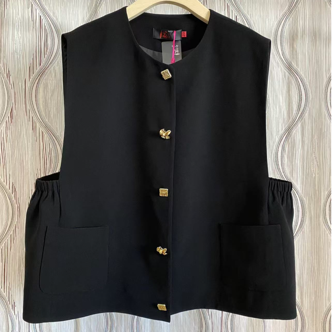 (N0)胖人坊大码女装休闲西装马甲4462 衣长68