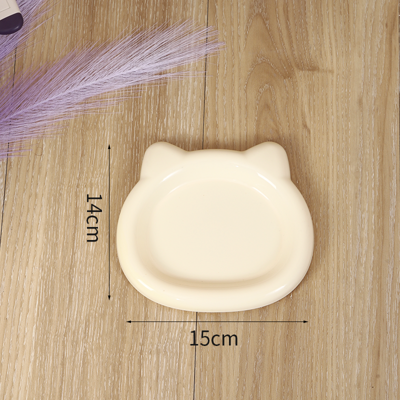 可爱ins风防黑下巴防翻宠物零食盘食盆塑料盘幼猫幼犬专用冻干盘