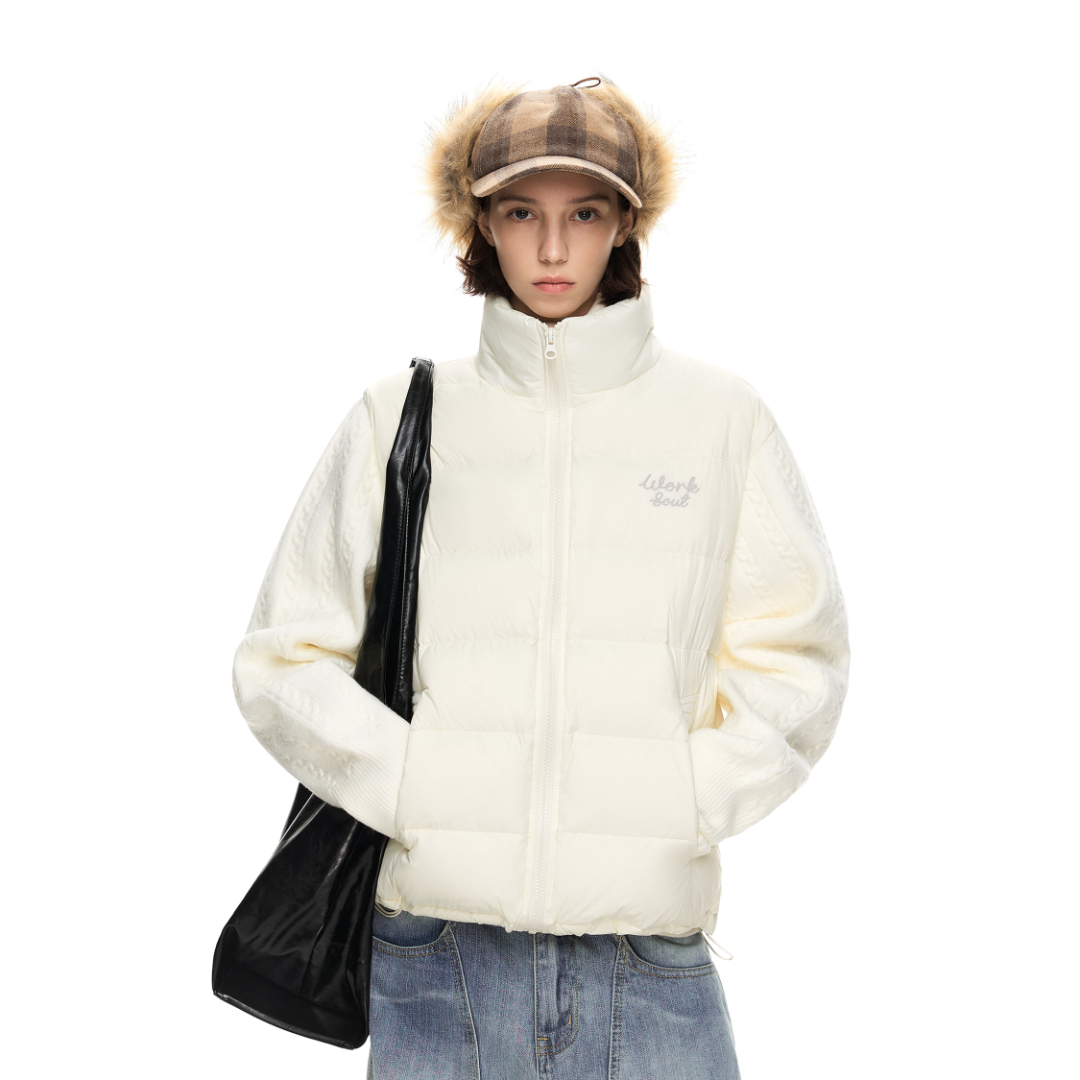 NICEBAD【羽绒系列】针织袖子拼接轻薄羽绒服宽松