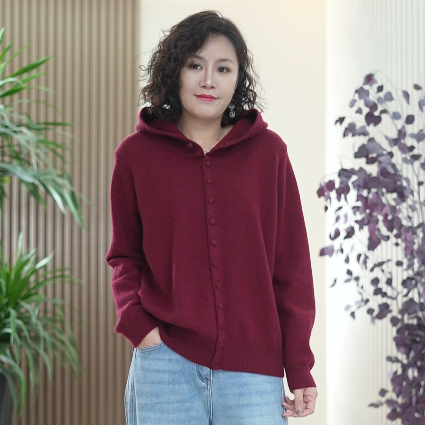 兔毛绵羊毛连帽针织衫大码百搭毛衣开衫细腻保暖秋冬季帽衫卫衣女