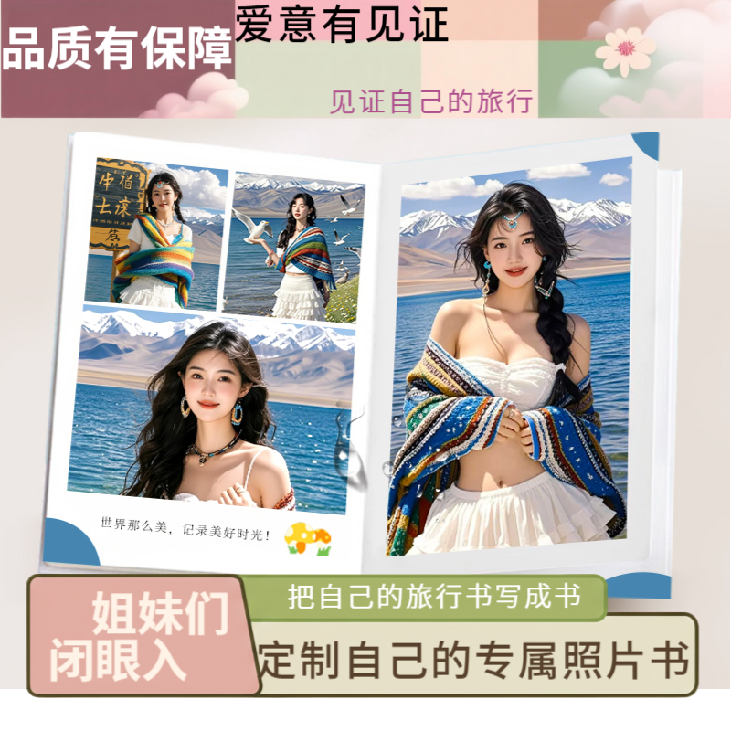 纪念册旅行家庭相册情侣册照片定制成书硬壳软页至多160张图入册