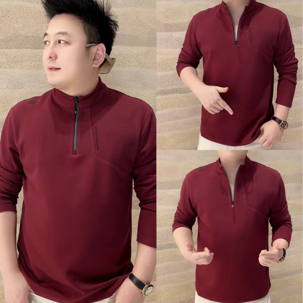 99987男士冬季加绒户外卫衣商务时尚加厚双色潮款高端网红