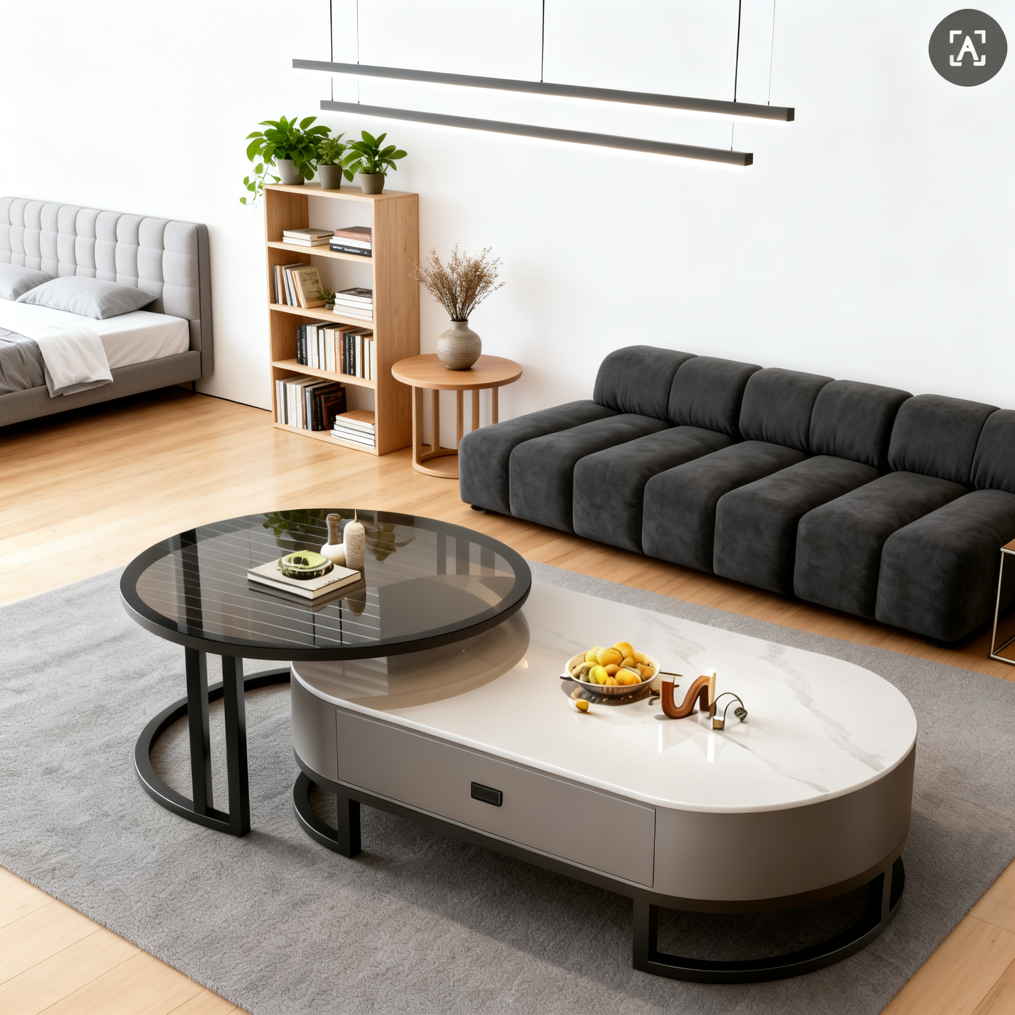 网红爆款茶几2025新款可伸缩岩板玻璃小户型客厅轻奢高级茶桌