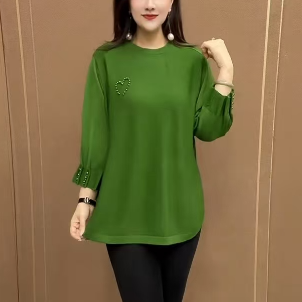新款宽松休闲中老年妈妈装2025韩版纯色百搭减龄气质时尚针织衫女