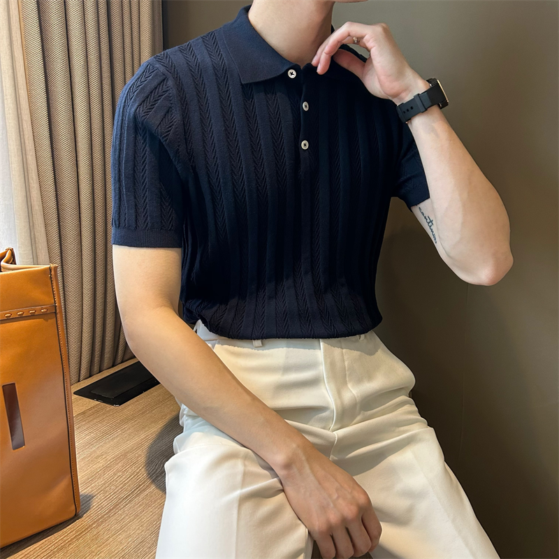 WUSHE物社【100%莱赛尔天丝】男士夏季透气polo衫百搭翻领老钱风T恤