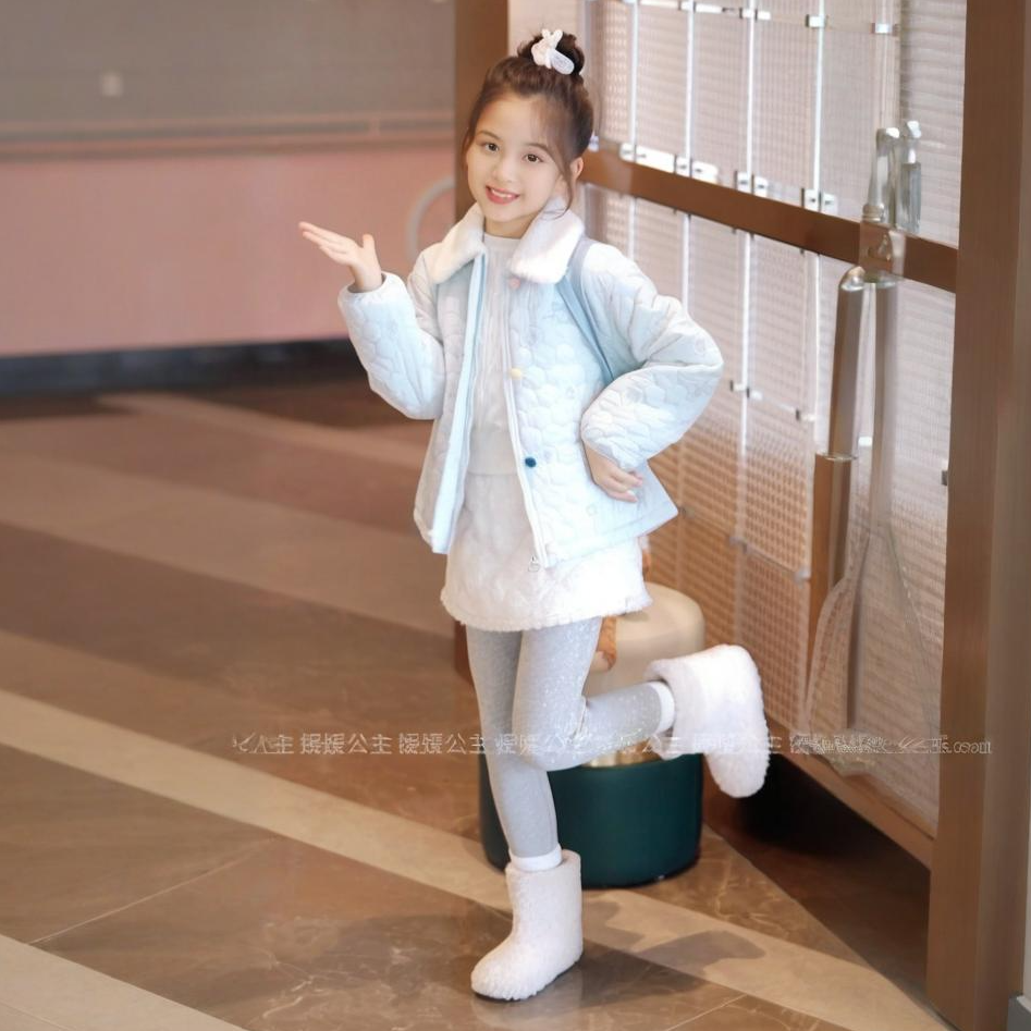 媛媛公主【云朵甜心】2025冬女童休闲甜美百搭棉服外套潮15316L012