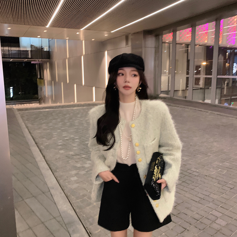 Lilylikes重工羊毛编织蓬松金扣小香风外套法式初冬外套