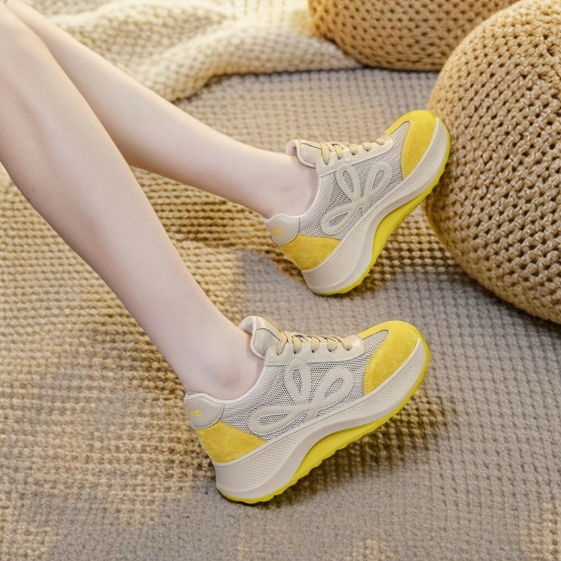 【6CM】2025秋季新款老爹鞋百搭厚底运动休闲鞋休闲透气阿甘鞋显瘦