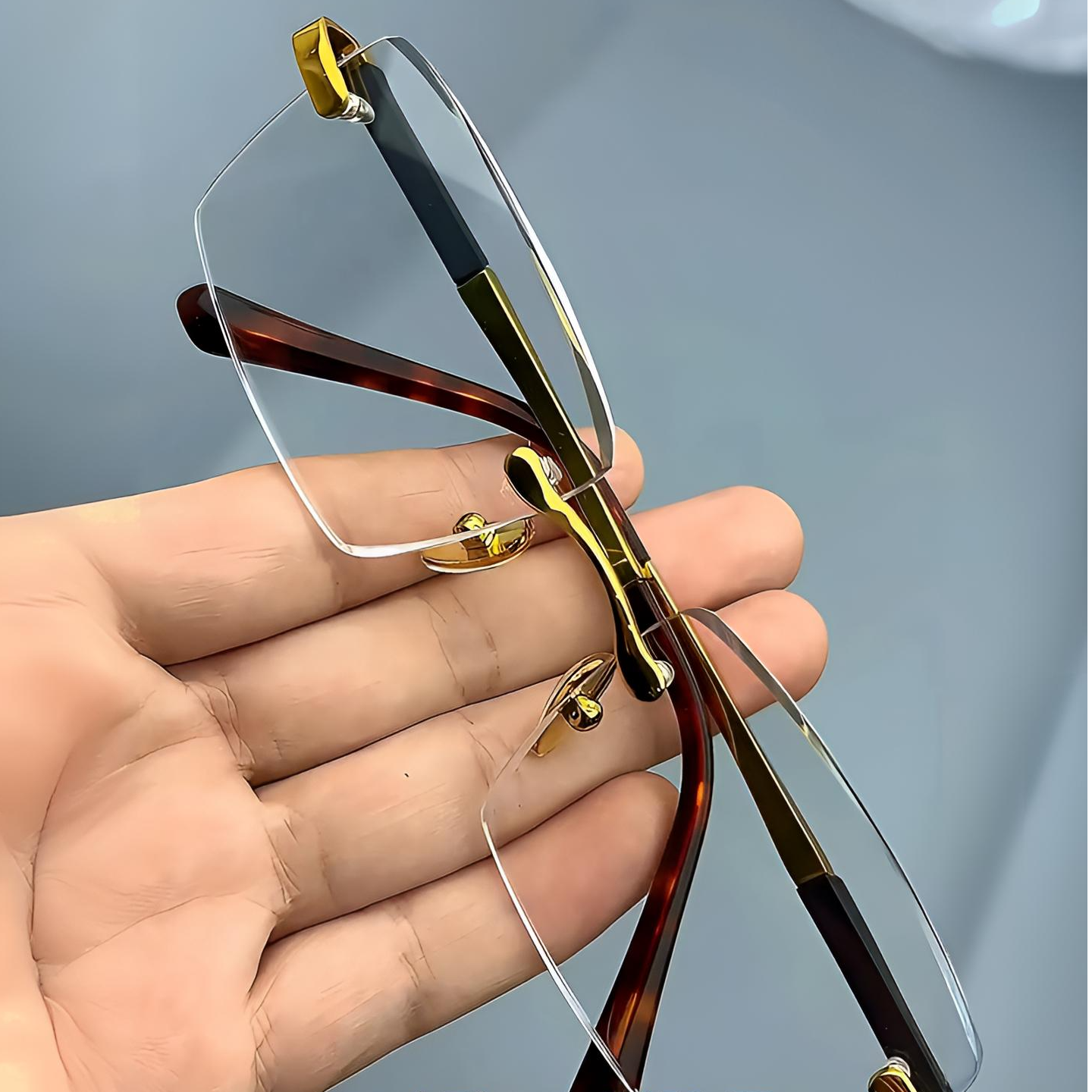 精选东海水晶石头镜无边框高清平光镜润目养眼防水晶石镜男士专用