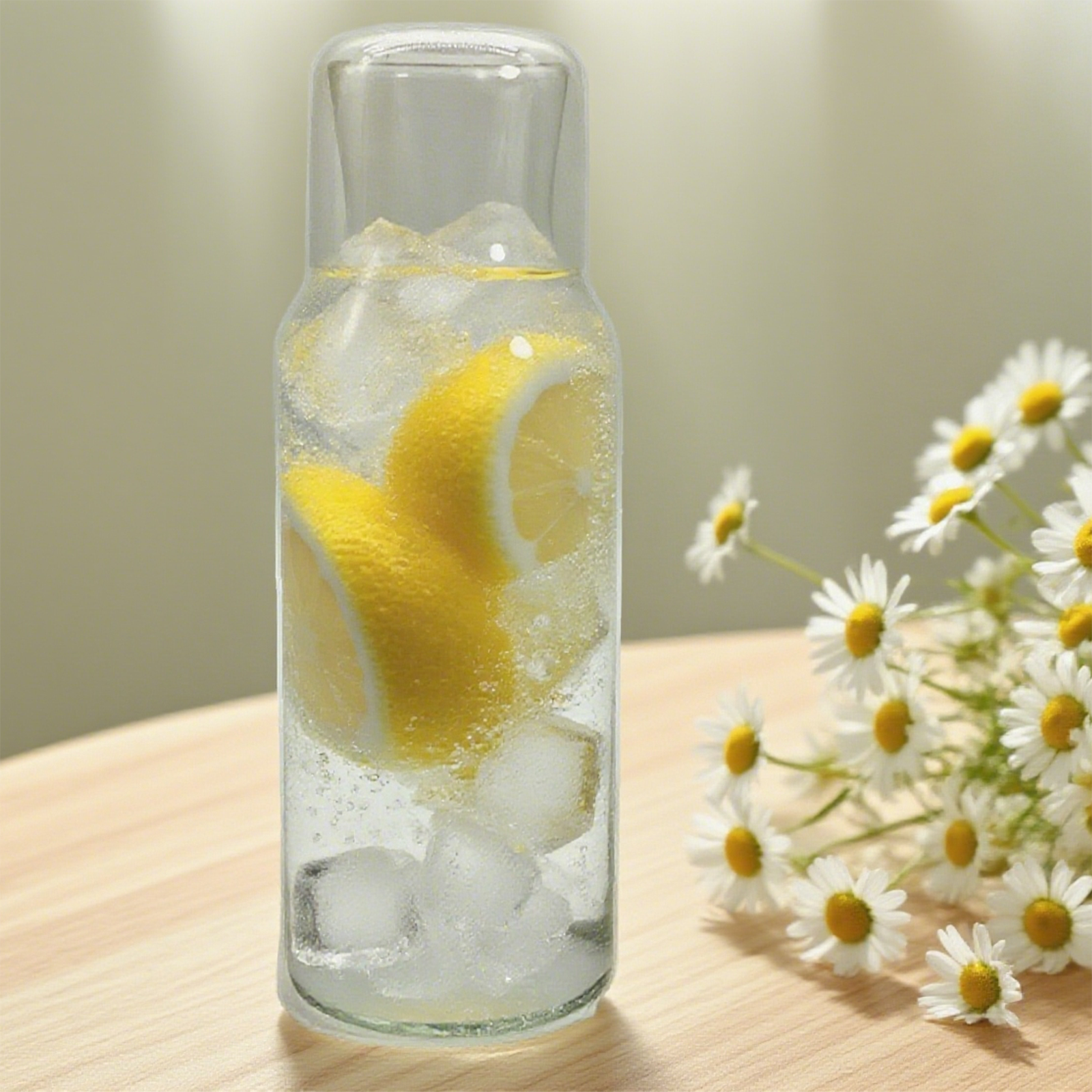 KAK带盖子饮料杯耐热透明牛奶玻璃壶无色透明便携高温