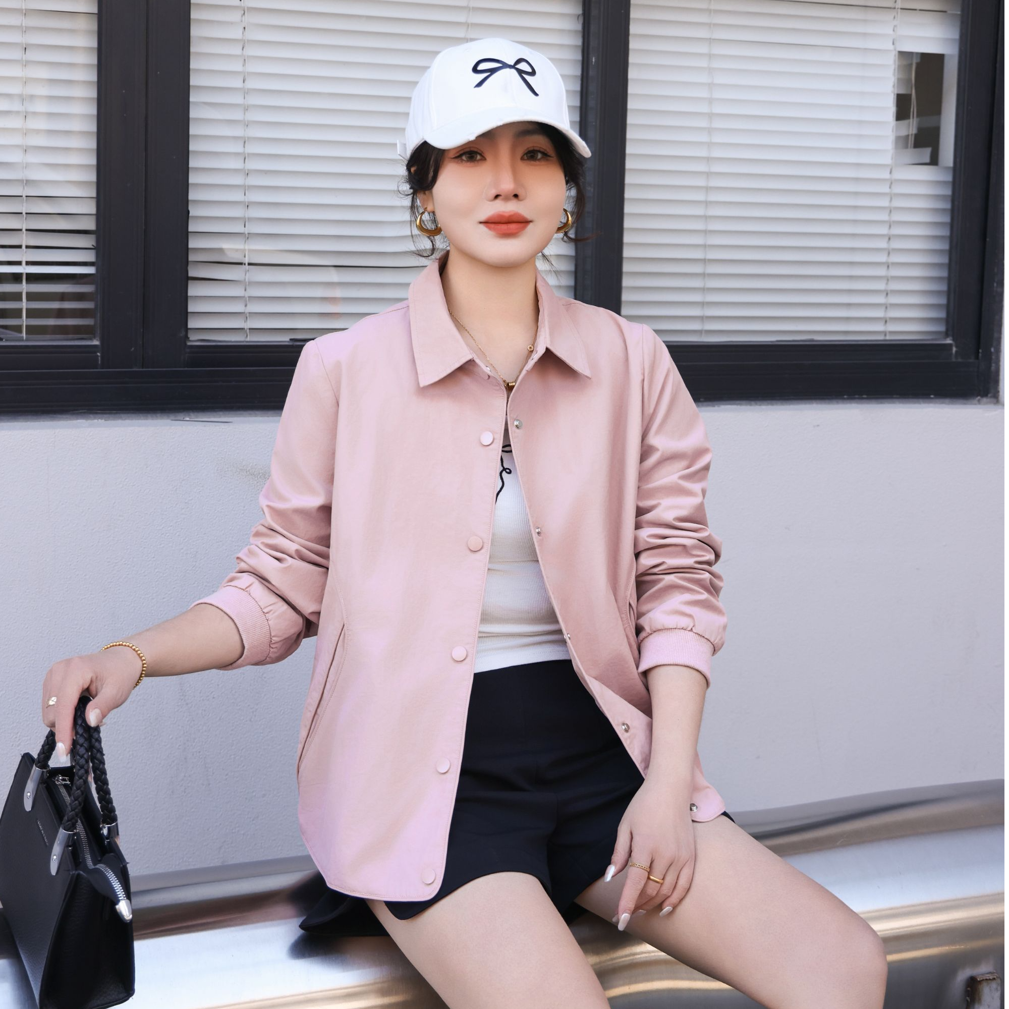 【欧蔓依】OMYA7510早秋款出游服装女中年外套微宽松外套搭遮肉显瘦