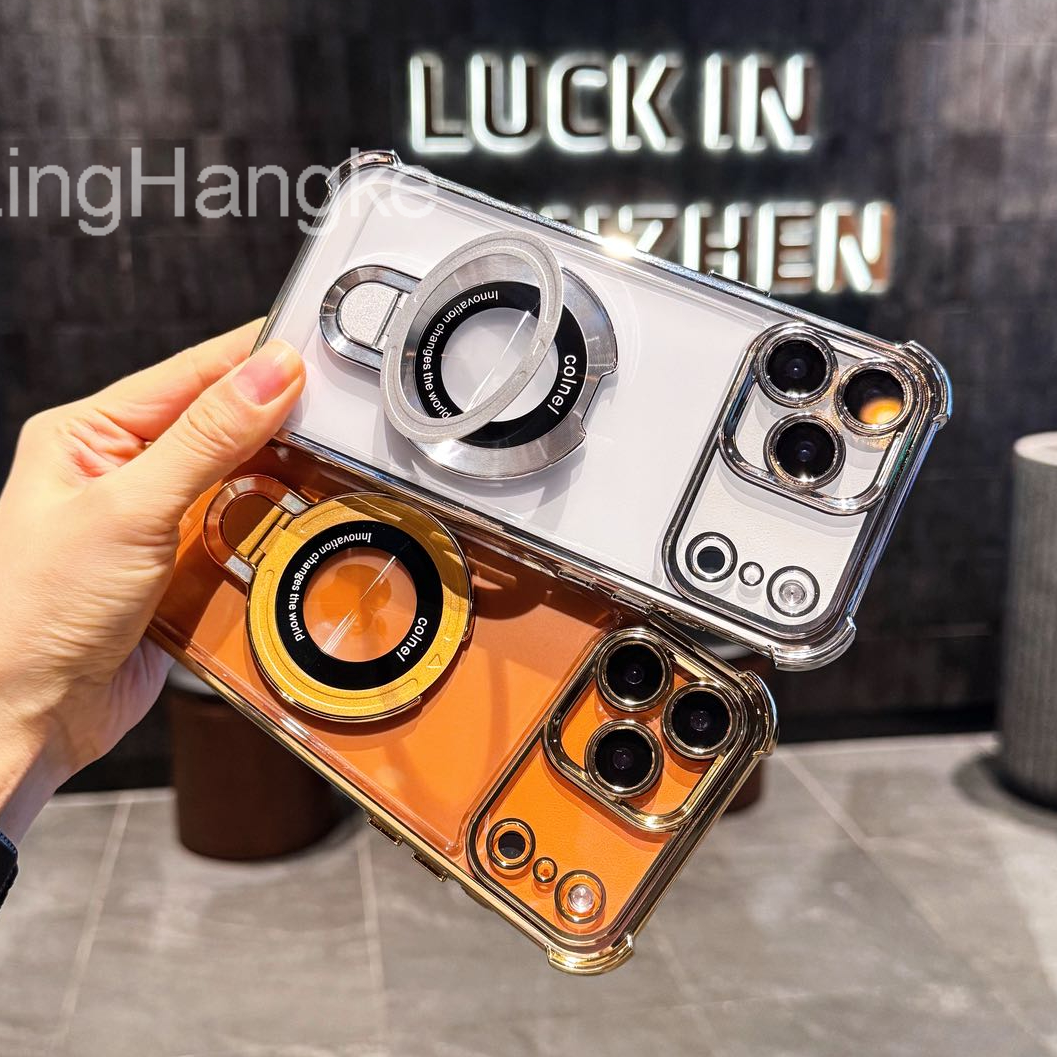 高级质感气囊防摔磁吸支架适用iPhone17promax手机壳透明17pro/17