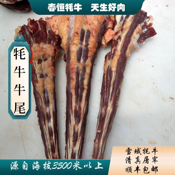 【春恒牦牛牛尾】4斤  肥  有牦牛毛 筋膜 炖煮 京东发货