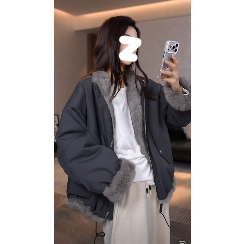 超好看美式工装加绒加厚棉服外套女2025冬新款时髦减龄小个子棉衣