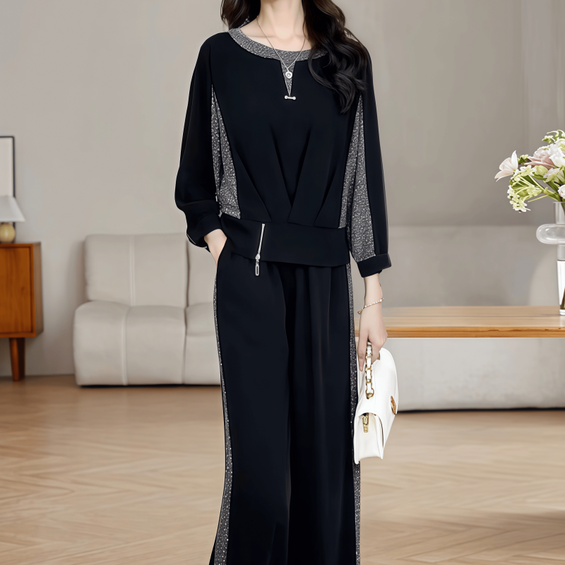 素订女装原创品牌旗舰店新款洋气减龄宽松上衣休闲长裤百搭两件套