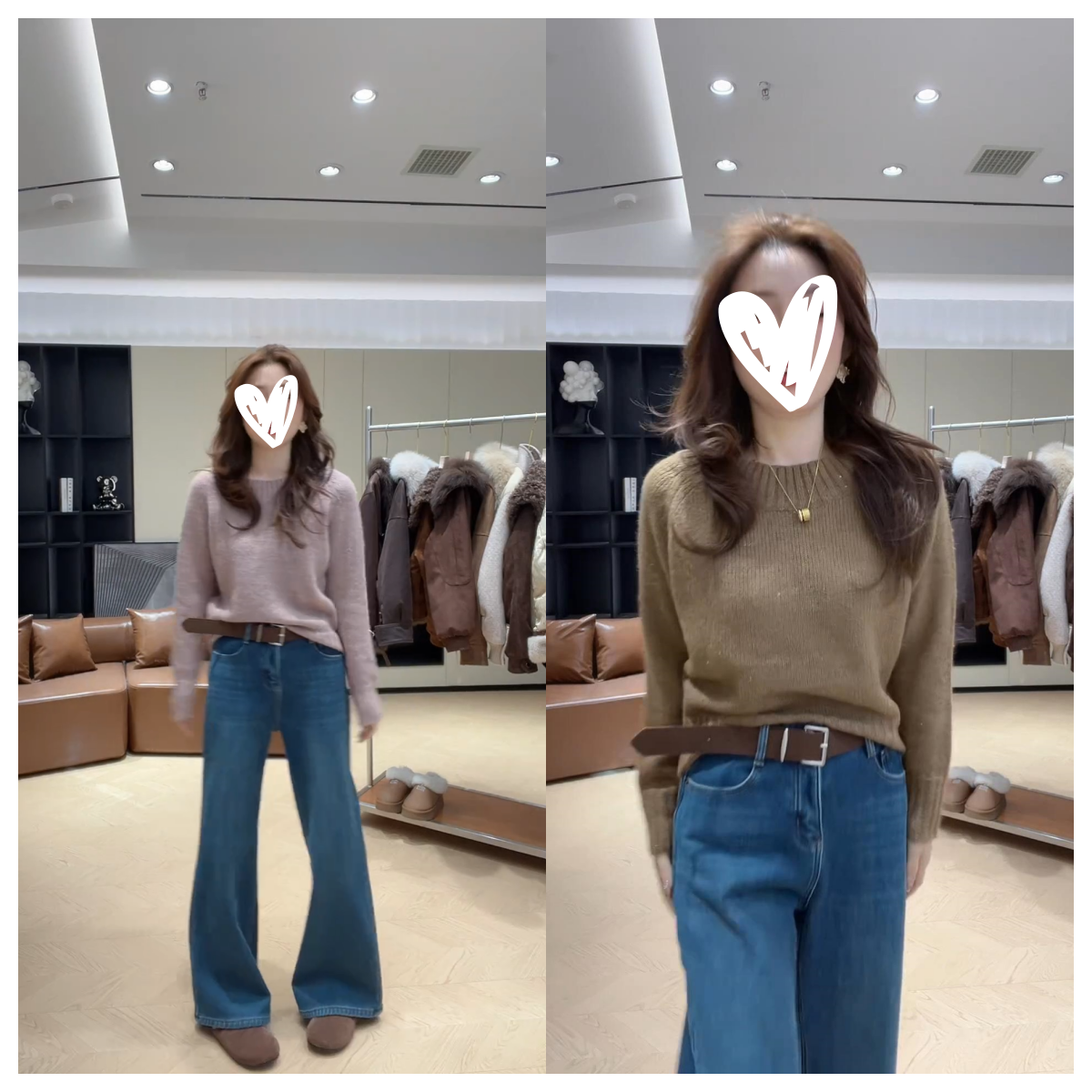 2025冬季韩版亮片混纺毛衣圆领保暖长袖上衣百搭毛针织衫W1084