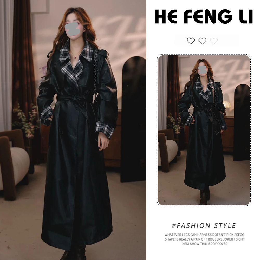 中长款风衣优雅气质翻领长款风衣秋季薄款纯色轻奢时尚百搭