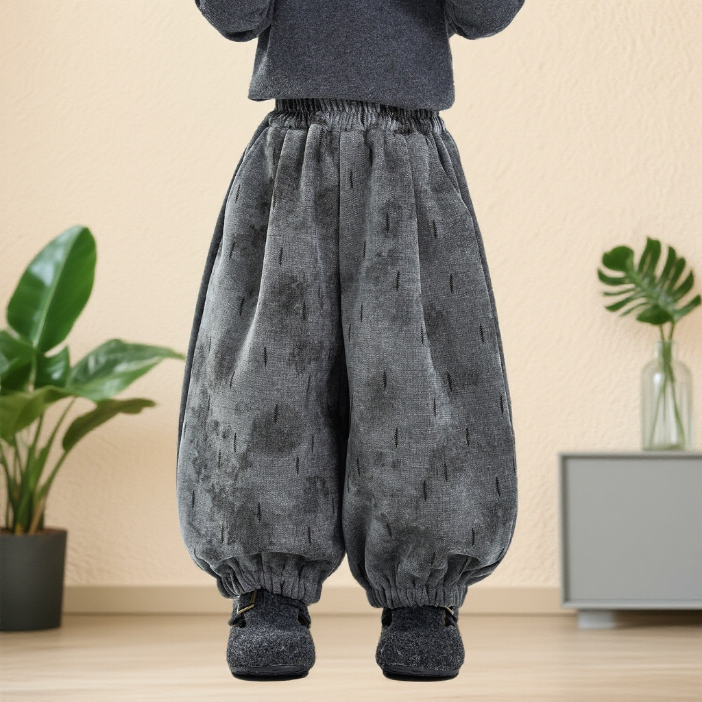 男童加绒保暖长裤冬季2025新款儿童韩版休闲裤中小童一体绒收口裤