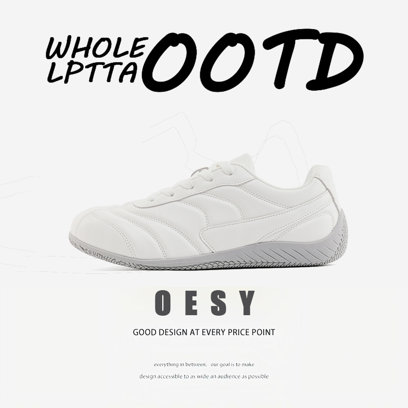 OESY男鞋新款低帮新款德训鞋美式赛车鞋纯色潮鞋春夏情侣休闲板鞋