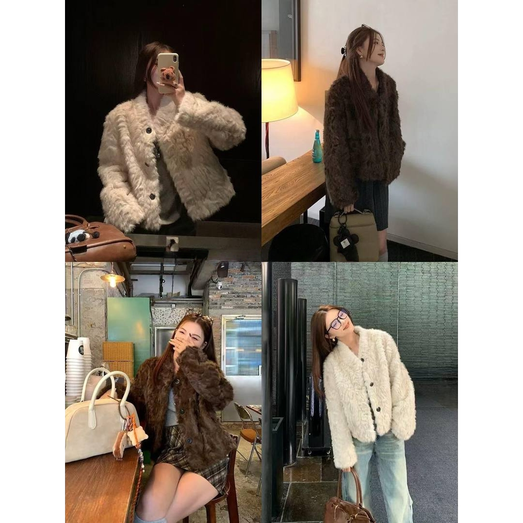 【海豚专属】AMYSURE FUR【温柔小湖】冬季氛围感短款外套8863