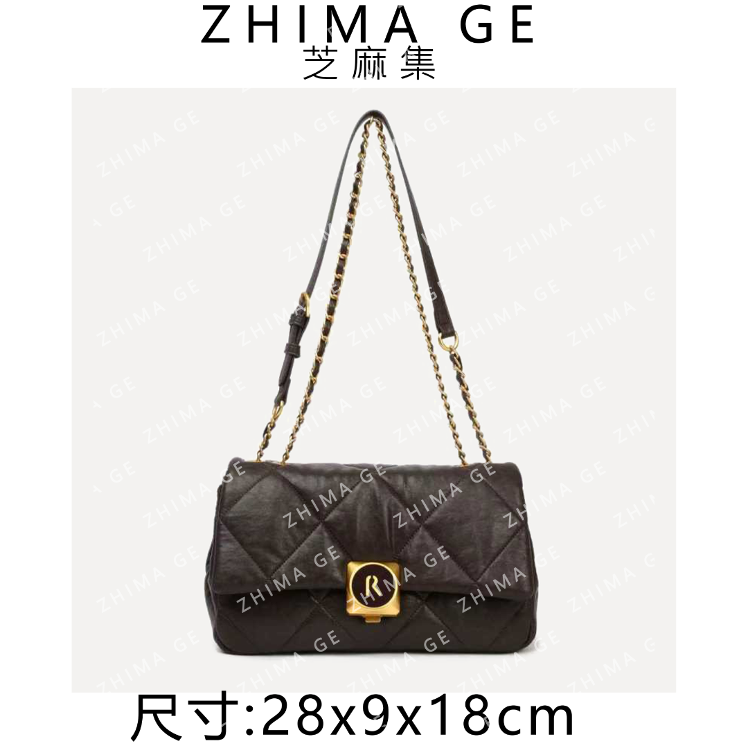 芝麻集】BF-66595-咖啡RAIN.CUN休闲百搭腋下斜跨女包