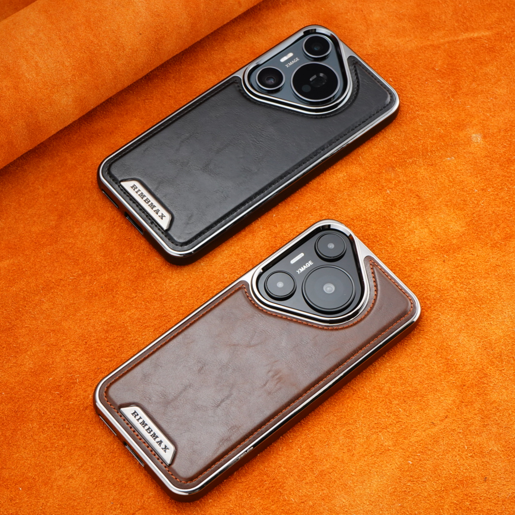 适用华为Pura80Pro+高档纯色皮纹磁吸手机壳保护套Pura70Pro防摔