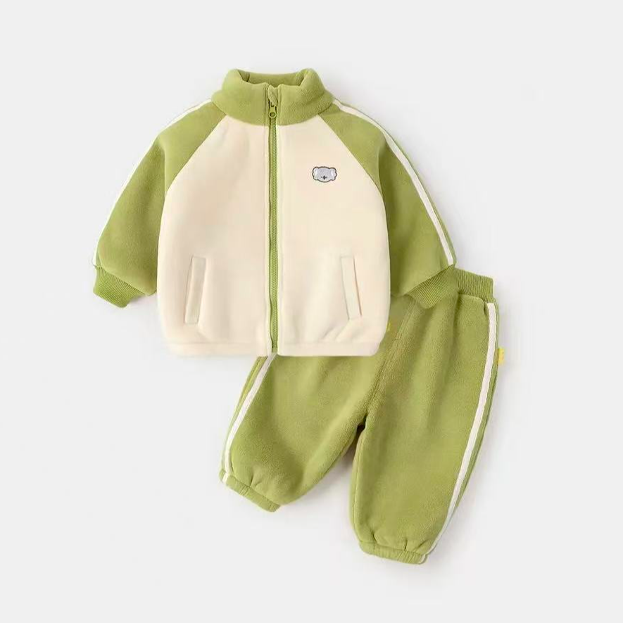 套装新款秋冬新款男女童儿童冬装两件套加绒加厚衣服童装