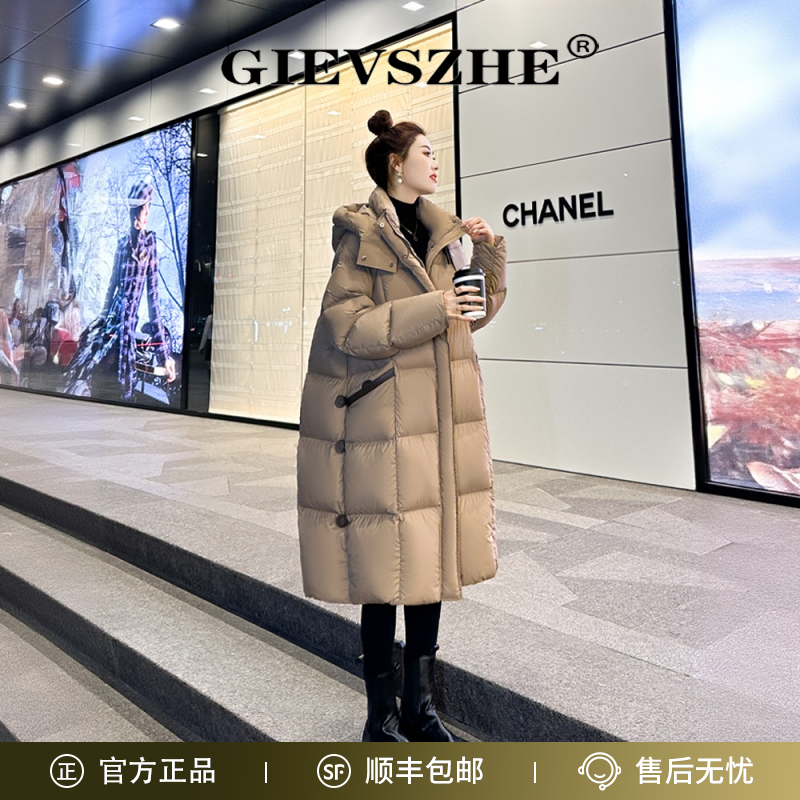 纪诗哲白鹅绒羽绒服女款中长款高级设计感气质显瘦大气保暖外套女