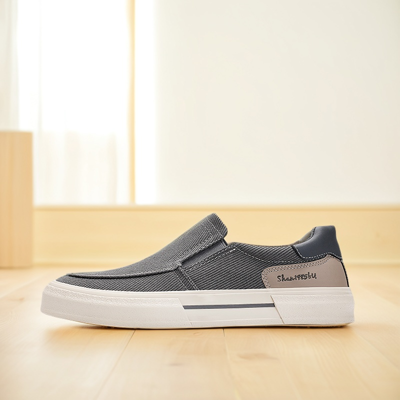 25803 一脚蹬男鞋休闲低帮透气秋季男士懒人鞋帆布鞋潮流舒适鞋子