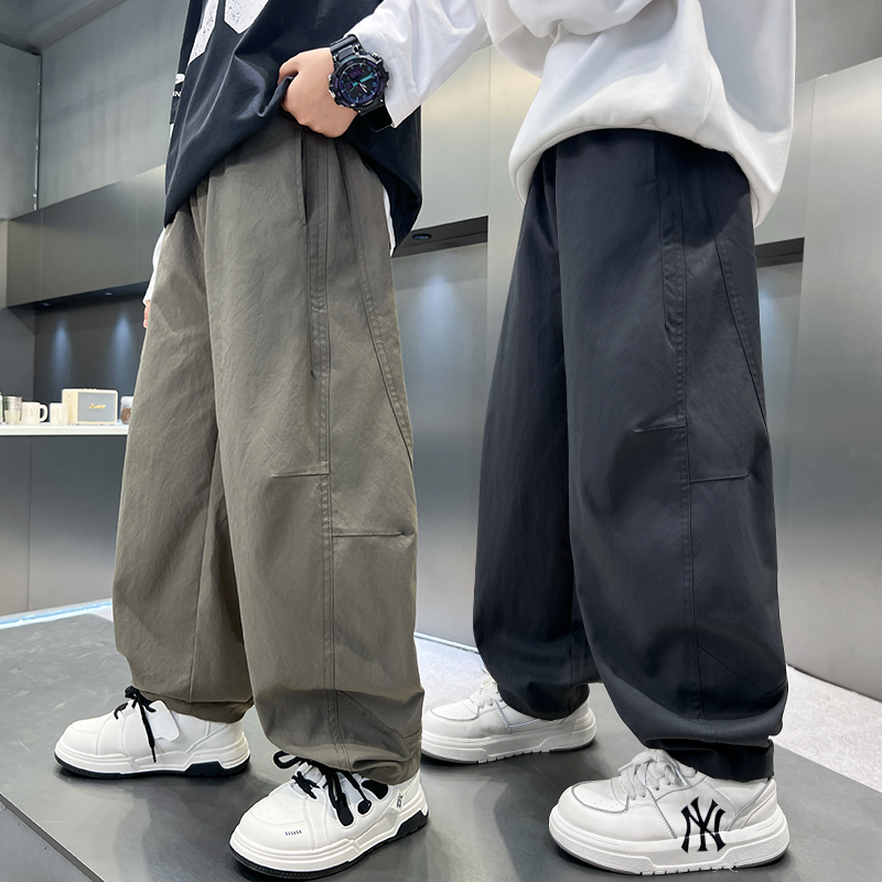 男童秋季休闲裤宽松6-12岁中大童春秋装长裤百搭直筒儿童裤子男孩