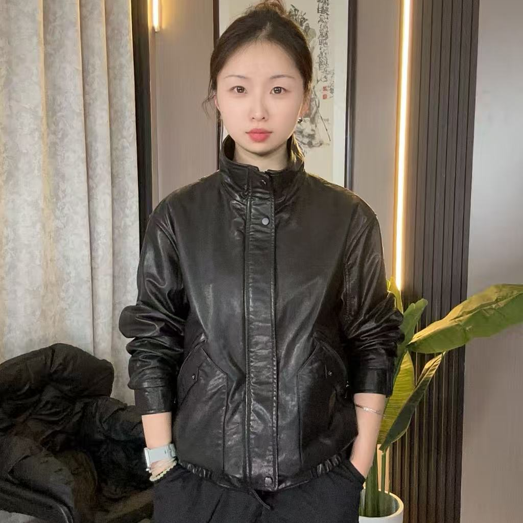 25015新款真皮皮衣男士真皮夹克休闲头层牛皮皮衣男立领外套秋冬